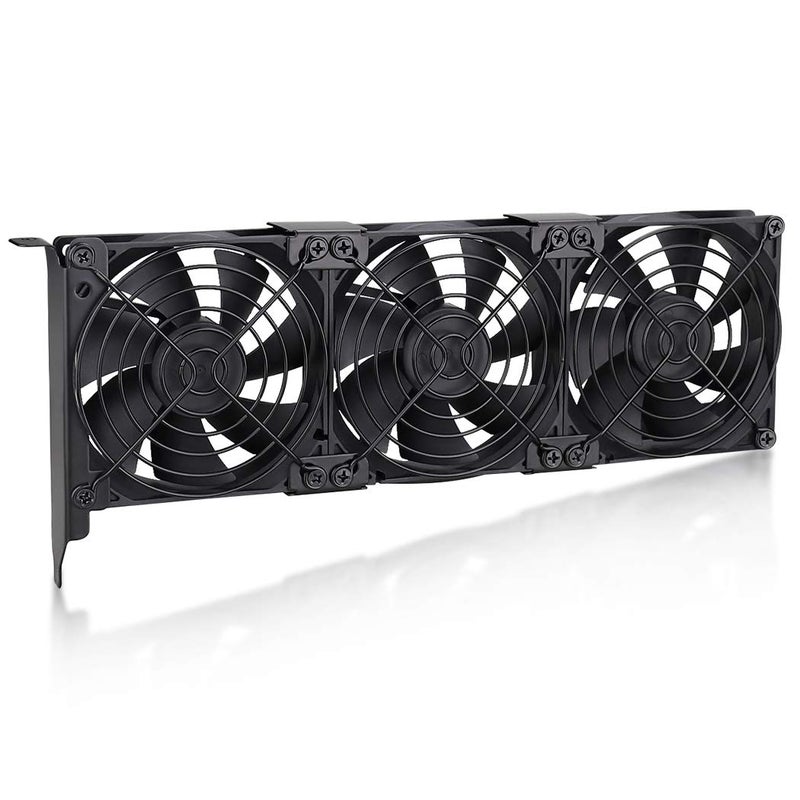 Wathai 3x90mm GPU Cooler Fans, 10.86in(L) x 4.72in(W) x 1.18in(H), Desktop, 120 CFM, 37dBA, PWM Controllable, 12V, 1800RPM, For Gaming, Video Editing, Mining Rigs - Image 1